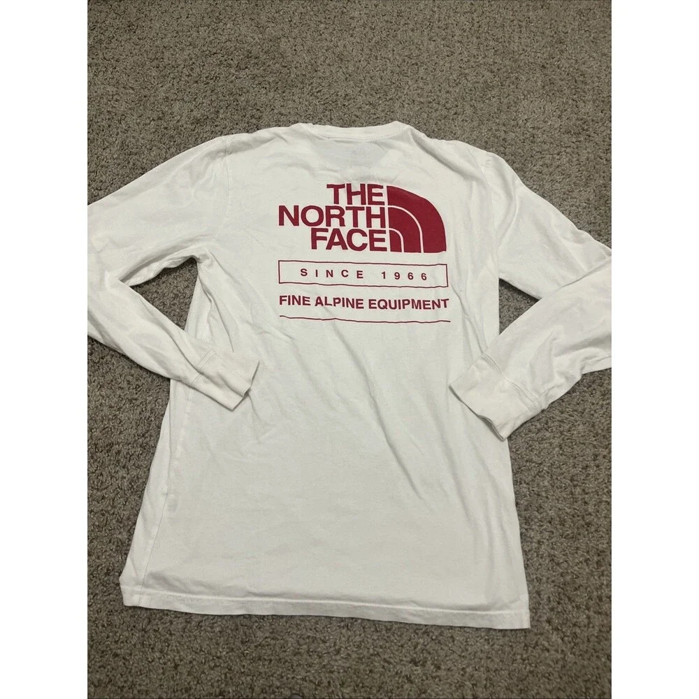 The North Face Fine Alpine Equipment Graphic T-shirt Men Red Long Sleeve Small
